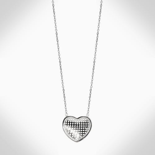 FULL HEART- NJ665 STERLING SILVER NECKLACE - Jimmy Crystal New York