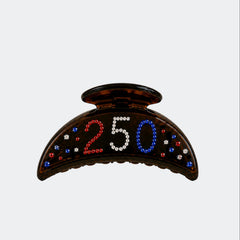 Decorative wall art with Swarovski crystal '250' on a white background