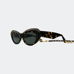 KIESHA - GL1851 CAT-EYE WITH ACETATE GLASSES CHAIN - Jimmy Crystal New York