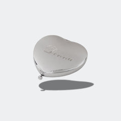 PERSONALIZED - AJ259 HEART SHAPE COMPACT MIRROR - Jimmy Crystal New York
