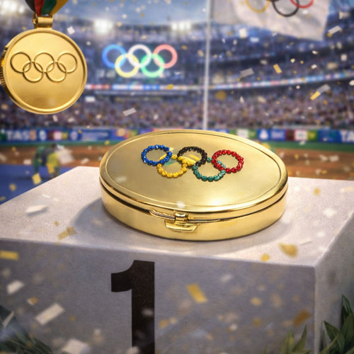 TEAM USA - AJ322 PILLBOX AND MIRROR - Jimmy Crystal New York