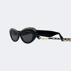 KIESHA - GL1851 CAT-EYE WITH ACETATE GLASSES CHAIN - Jimmy Crystal New York