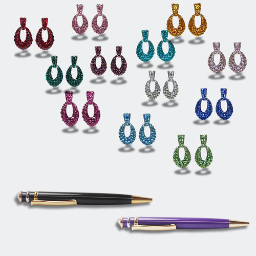PEN AND EARRINGS GIFT SET HOLIDAY BUNDLE - Jimmy Crystal New York