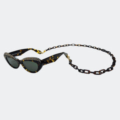 KIESHA - GL1851 CAT-EYE WITH ACETATE GLASSES CHAIN - Jimmy Crystal New York