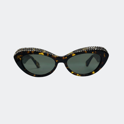 KIESHA - GL1851 CAT-EYE WITH ACETATE GLASSES CHAIN - Jimmy Crystal New York