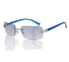 GL649 - RETRO SMALL RECTANGULAR SUNGLASSES - Jimmy Crystal New York