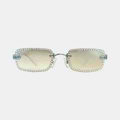 GL649 - RETRO SMALL RECTANGULAR SUNGLASSES - Jimmy Crystal New York