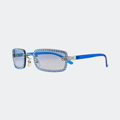 GL649 - RETRO SMALL RECTANGULAR SUNGLASSES - Jimmy Crystal New York