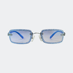 GL649 - RETRO SMALL RECTANGULAR SUNGLASSES - Jimmy Crystal New York
