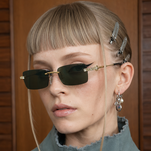 GL1888 - RIMLESS RECTANGULAR SUNGLASSES