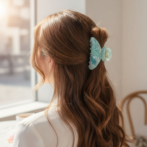TURQUOISE HAIR CLAW - HC8 - Jimmy Crystal New York