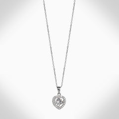 DANCING STONE IN HEART- NJ663 STERLING SILVER NECKLACE - Jimmy Crystal New York