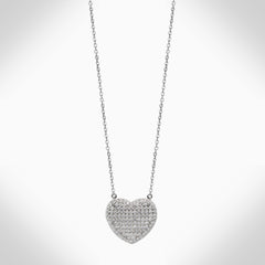 FULL HEART- NJ665 STERLING SILVER NECKLACE - Jimmy Crystal New York