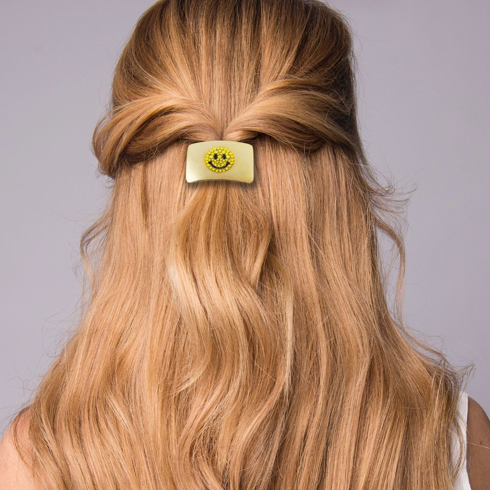 ☺️ SMILEY FACE METAL HAIR TIE - HC5 - Jimmy Crystal New York