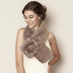 FAUX FUR BLING PULL THROUGH SCARF - Jimmy Crystal New York