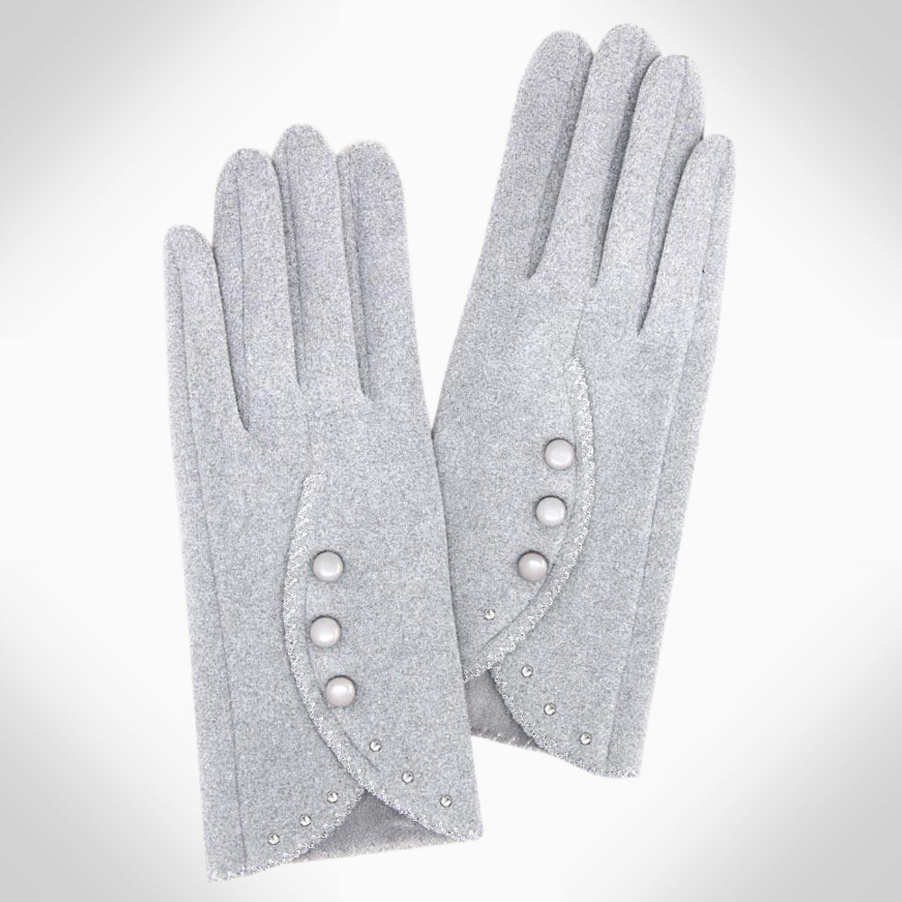 RED SOFT FAUX SUEDE SMART TOUCH GLOVES - Jimmy Crystal New York