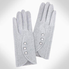 RED SOFT FAUX SUEDE SMART TOUCH GLOVES - Jimmy Crystal New York