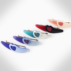 OVERLAP HEART HAIR CLIP - HC191 - Jimmy Crystal New York