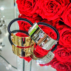 HAIR TIE PONY TAIL METAL COVER- HC2 - Jimmy Crystal New York