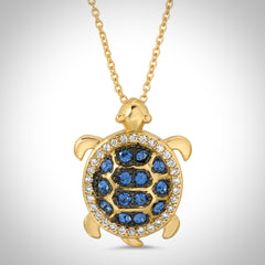 TURTLE - NJ604 Turtle Necklace Pendant - Jimmy Crystal New York