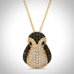 PENGUIN - NJ607 Penguin Necklace Pendant - Jimmy Crystal New York