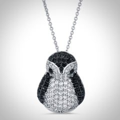 PENGUIN - NJ607 Penguin Necklace Pendant - Jimmy Crystal New York