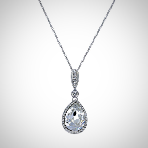 DANCING STONE IN HEART- NJ663 STERLING SILVER NECKLACE