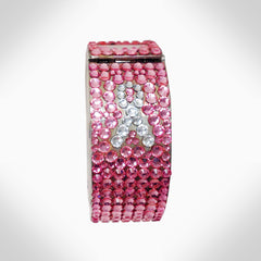 BREAST CANCER AWARENESS - WJ391 CRYSTAL BANGLE WATCH - Jimmy Crystal New York